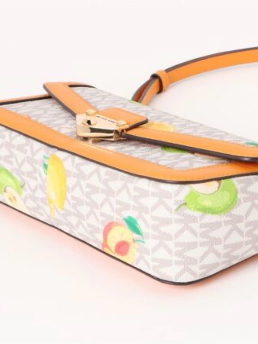 NWT Michael Kors Soho Fruit Printed Signature Logo Convertible Crossbody white - Picture 8 of 14